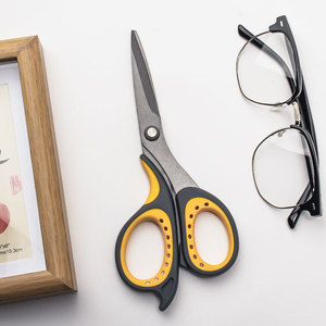 Household Scissors 0277 Office Scissors Non Adhesive Teflon Coated Rust Proof <b>Rubber</b> <b>Plastic</b> Handle For Home Use - Product Image 1