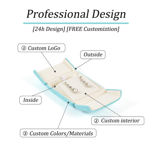 2025 Nhung hộp đồ trang sức đôi mở bầu trời màu xanh vòng Mặt dây chuyền Bangle Chuỗi Vòng Đeo Tay Bao bì hộp cao cấp hộp đồ trang sức thiết lập - Product Image 2