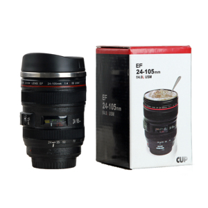 New product 400ml Stainless Steel Travel Thermos Coffee Mug DSLR Camera Lens Coffee Cup