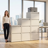 Armoire de rangement de bureau moderne en acier, 4 tiroirs, avec verrouillage centralisé, gris, pour bureau à domicile et atelier - Vente en gros directe usine Chine