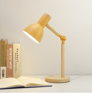Nordic Table Lamp Eye protection Dormitory <strong>Desk</strong> College Student Dormitory Simple Bedroom Bedside Lamp Girl Macaron <strong>Wooden</strong> Lamp - Product Image 2