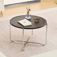 Table basse ronde moderne ODM en MDF, petite table d'appoint au design compact, faible MOQ