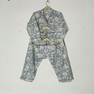 Vintage Style 100% Cotton Pajama Set Long <b>Pant</b> - Cotton Nightwear, Women's Bohemian Summer Sleepwear & Loungewear Gift - Product Image 5