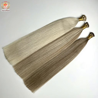 Extensions de cheveux Remy lisses et soyeux de 100g, double épaisseur, cuticules intactes, vierges russes, nano anneaux pré-collés, couleurs unies slaves, vente en gros