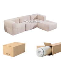 Canapé modulaire en mousse compressée sous vide au design moderne, mobilier de salon, canapé de sol avec ottoman