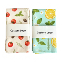 Serviettes de cuisine en microfibre gaufrée imprimées sur mesure, absorbantes et réutilisables, avec logo personnalisé