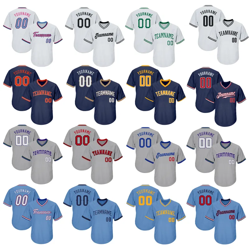 Maglie da Baseball da uomo con Design a maglia da Baseball con doppio maglione da Baseball in bianco