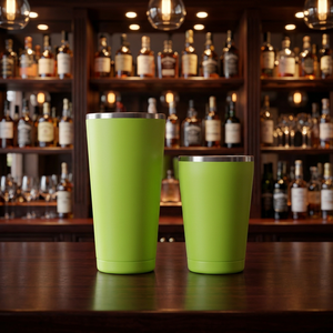 Shaker Boston en acier inoxydable vert, shaker à cocktails en deux parties, outil de bar, base brillante, forme 18 et 28 oz - Product Image 1