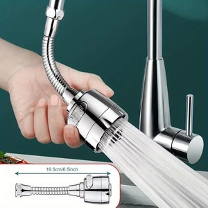 Robinet anti-éclaboussures au design minimaliste moderne, avec extension col de cygne, filtre amplificateur de pression pour <span class=keywords><strong>douchette</strong></span>, aérateur rotatif allongé pour l'eau - Product Image 4