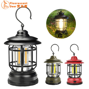Retro Outdoor Camping <b>Lantern</b> <b>Led</b> USB <b>Rechargeable</b> Hanging Light For Tent And Hiking - Product Image 5