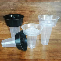 Emballage jetable en PP pour boissons à emporter, style influenceur, pour thé au lait, hotpot, smoking mala tang, gelée glacée, avec design 'Smoky Fruit Cup'