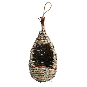 Nid d'oiseau en paille tissé à la main, forme irrégulière, ornement de jardin suspendu pour usage extérieur, taille moyenne - Product Image 5