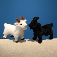 Mini porte-clés en peluche de chèvre moelleuse en gros, poupée en peluche de 18*16 cm, tissu en coton écologique, jouet en peluche doux