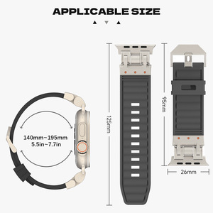 Conector de Metal Mecha, correa de repuesto de silicona suave ultra ancha, correa de reloj deportivo para <span class=keywords><strong>Apple</strong></span> <span class=keywords><strong>Watch</strong></span> Ultra <span class=keywords><strong>2</strong></span> 3 49mm/ <span class=keywords><strong>Watch</strong></span> 10 11 - Product Image 2