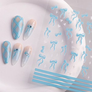 Autocollants pour ongles en forme de nœud papillon, simples, à faire soi-même, pour la décoration des ongles, accessoires de manucure - Product Image 1