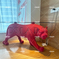 Mesa de Centro Creativa, Escultura de Animal para el Hogar, Escultura de Fibra de Vidrio para Mesa de Reloj, Estatua de Diseño Moderno, Escultura Pop Art de Dibujos Animados