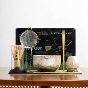 Ensemble de vaisselle pour matcha en porcelaine japonaise classique, écologique, avec fouet en bambou Chasen, idéal pour offrir - Product Image 2