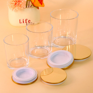 Bocaux à bougies <span class=keywords><strong>en</strong></span> <span class=keywords><strong>verre</strong></span> transparent vides de 7oz, 10oz, 15oz avec couvercles métalliques – Contenants <span class=keywords><strong>en</strong></span> gros, supports de bougies de luxe personnalisés avec couvercle - Product Image 2