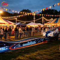 Manège Double Vague Volante avec Lumières LED pour Carnavals Mobiles, Manèges de Fête Foraine Extérieurs pour la Famille, Haute Rentabilité, Approvisionnement Direct Usine