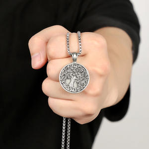 Collar con colgante de árbol de la vida de plata antigua, joyería de lata, nuevo tipo, fundición de joyería - Product Image 5