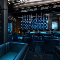 Panneaux muraux design pour discothèque moderne Ensemble de meubles de salon VIP Comptoir de bar de luxe Discothèque