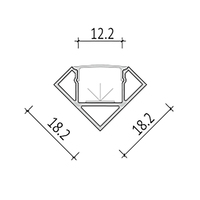 Profilé d'angle LED en aluminium M1818 18.2x18.2, canal lumineux LED LS-045, diffuseur de profilé LED, extrusion pour bande LED