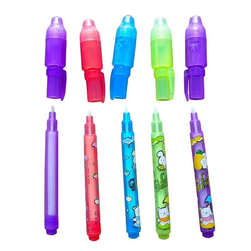 custom invisible ink uv marker pen with led black light for kids playing toys magic pens stationery gifts