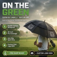 Parapluie de golf extra-large à double auvent ventilé de 30 pouces LS03 avec logo client, ouverture semi-automatique, moderne et résistant au vent