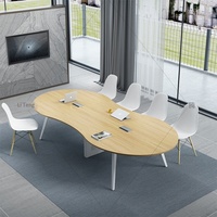 Table de conférence HYZ-288X ovale pliable et mobile, capacité 8 personnes, design créatif en forme de 8, simple et moderne, pour la formation, les négociations et le bureau