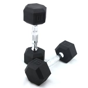 Inexpensive Hex Dumbbell <strong>Set</strong> Custom Logo Rubber-coated Gym Fitness Equipment For Home Use And Exercise - Product Image 4