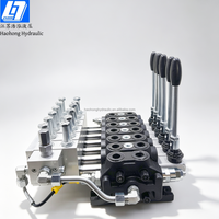 Katup Kontrol Arah Seksional Hidrolik Manual & Elektro-hidrolik Haohong DCV60 60 Liter/menit 6 Spool Distributor Hidrolik 315 Bar