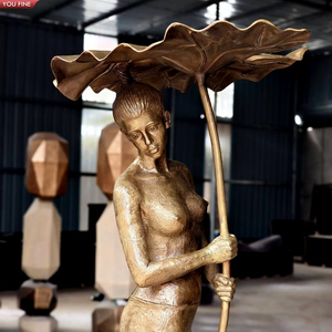Outdoor Life Size Bronze Mädchen Statue Wasser brunnen - Product Image 2