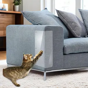 Pelindung furnitur pelindung sofa kucing, pelindung sofa kucing interaktif satu sisi bening 4 Pak untuk anak kucing dan mainan kucing