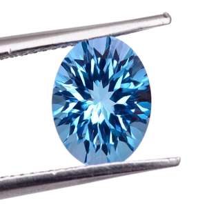 Topacio Azul Natural de 8x8 mm, Calibrado, Forma Redonda, Corte Facetado, Gema Suelta para Joyería - Product Image 1