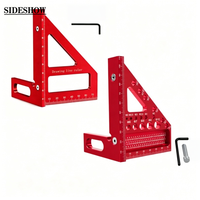 Règle de charpentier multi-angles en alliage d'aluminium, équerre de traçage haute précision 45/90 degrés, ensemble combiné pour le travail du bois
