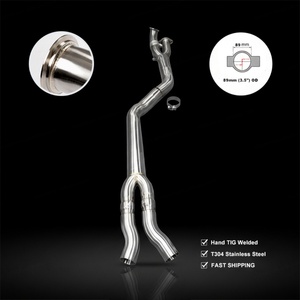 ท่อไอเสียตรงกลางคุณภาพสูงทำจากสแตนเลสสำหรับ BMW M3 G80 M4 G82 M2 G87 S58 3.0T ขนาด 101 มม. สำหรับรถแข่ง - Product Image 1
