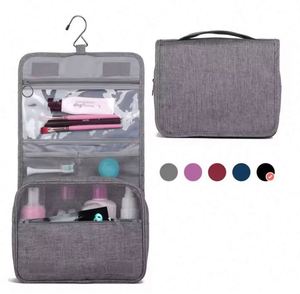 Échantillon Gratuit - Trousse de Toilette de Voyage Unisexe Imperméable à Suspendre, en Polyester avec Fermeture Éclair, Design Simple et Portable pour Cosmétiques et Maquillage - Product Image 6
