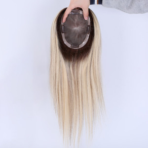 Supply Top Grade Silk Top/Fish Net/Mono With <strong>Open</strong> Weft /Mono/Full Lace Lace Front Blonde Ladies Human Hair Virgin Wig <strong>Topper</strong> - Product Image 3