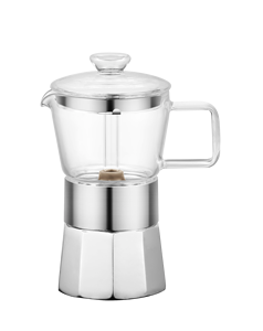 Respetuoso del medio ambiente, 6 tazas de café espresso de alta calidad, cafetera Moka Glass - Product Image 3