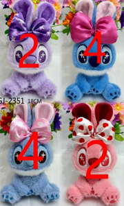Peluche Coniglietto Viola Lilo & Stitch 18Cm, Giocattolo Morbido da Appendere, Regalo di Pasqua per Bambini, Unisex - Product Image 3