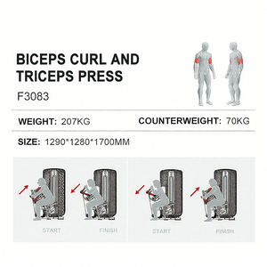 Gimnasio profesional Equipo de fitness Máquina de culturismo Ejercicio Brazos Máquina de fuerza Tríceps sentados Rizo de bíceps - Product Image 2