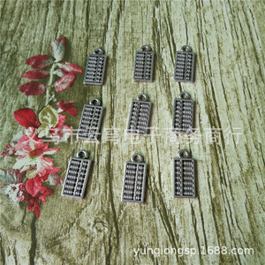 Colgante de ábaco de plata tibetana de 19 mm, dije temático para accesorios de fabricación de joyas DIY, venta al por mayor - Product Image 4