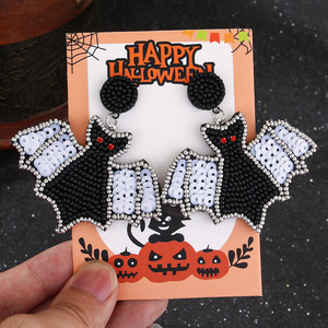 Personalizable Halloween Miyuki semilla cuentas colgantes Punk pendientes hechos a mano con cuentas calabaza colgante pendientes fiesta regalos para mujeres - Product Image 1
