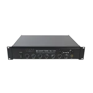 260W 5-channel 5-input Mixer Amplifier with Tuner and Short Circuit Protection for Restaurants, Warehouses and Houses of Worship