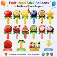 Ballons en aluminium à main en forme de fruits colorés, 12 styles, cadeau pour enfants, décoration de fête maternelle, ballons promotionnels pour stand de rue