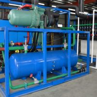 Grande machine à glace en blocs conteneurisée pour usine de produits de la mer, entrepôt de pêche et refroidissement industriel