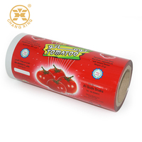 Emballage alimentaire personnalisé pour sachets de sauce ketchup, film d'emballage alimentaire vide pour sachets de purée de tomate