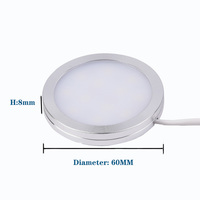 Lumière LED ronde alimentée par USB 10W avec gradation progressive, 3 modes de couleur, cadre en aluminium argenté, design fin de 60 mm de diamètre, câble de 2 m