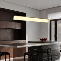 Lustre de restaurant réglable en hauteur en or de haute qualité, design minimaliste, en marbre espagnol, longue suspension pour îlot de cuisine
