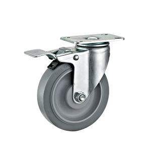 <span class=keywords><strong>3</strong></span> "4" 5 "Médio Dever TPR Rodízio Rodas Giratórias Rodízios De Borracha Industrial Castor Rodas para Mão Trolley - Product Image 2